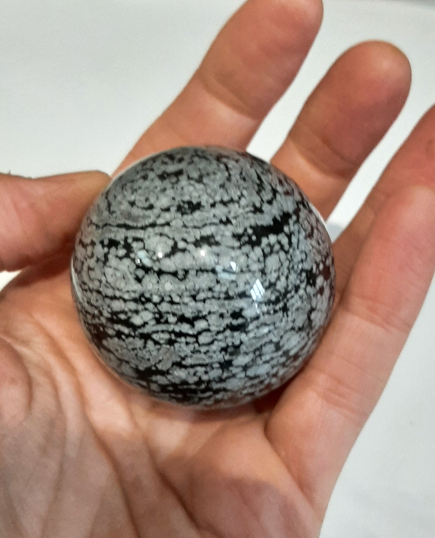 Snowflake Obsidian crystal gemstone sphere