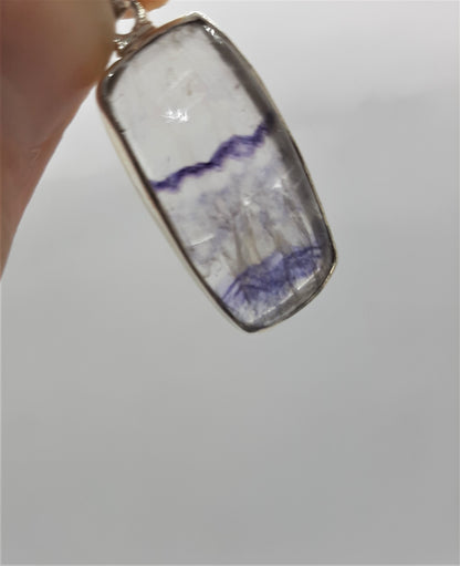 Blue John Fluorite 925 Sterling Silver Pendant