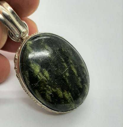 Moss Agate 925 Silver Pendant