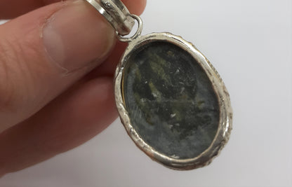 Moss Agate 925 Silver Pendant