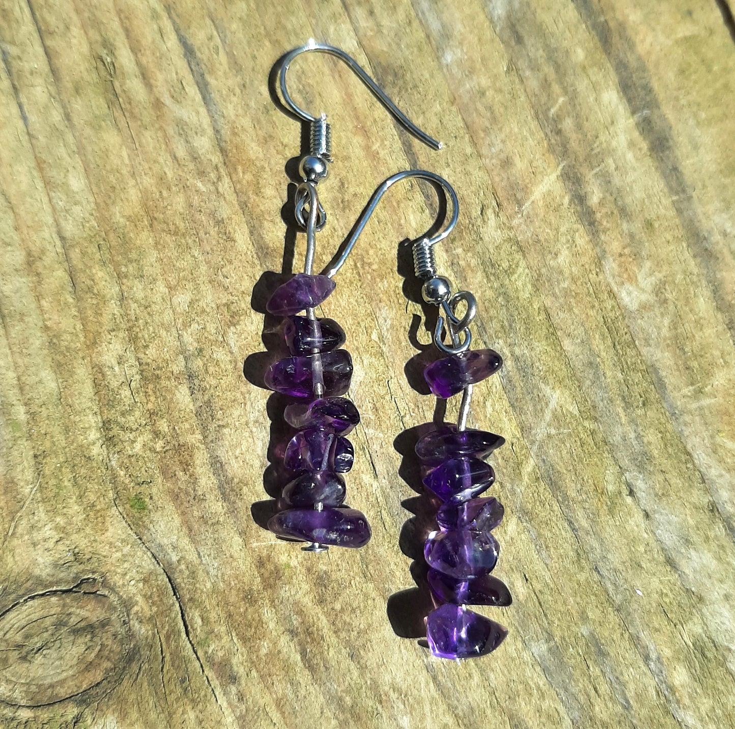 Handmade gemchip earrings