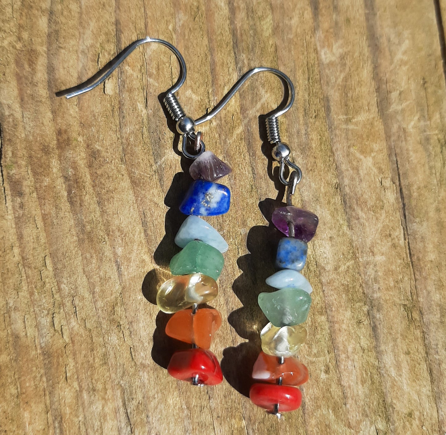 Handmade gemchip earrings