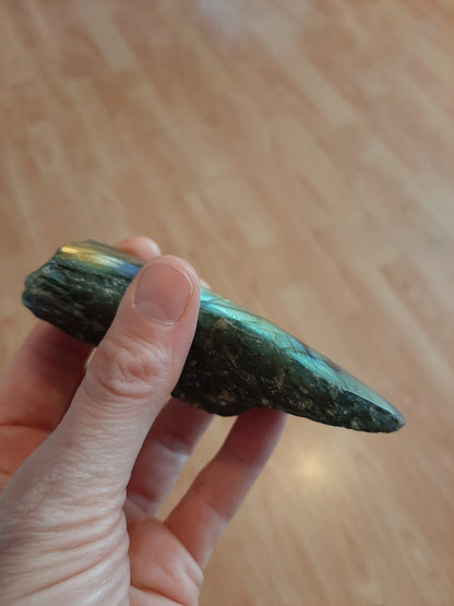 Labradorite Part-Polished Chunk 10cm