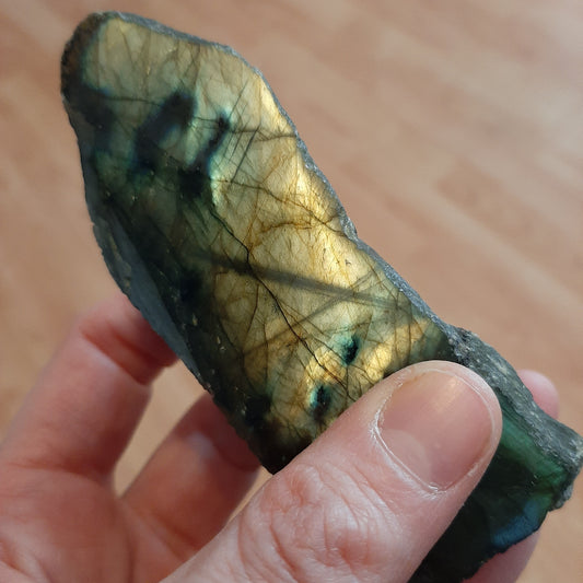 Labradorite Part-Polished Chunk 10cm