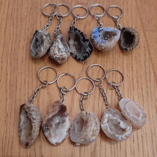 Agate Geode Keyrings