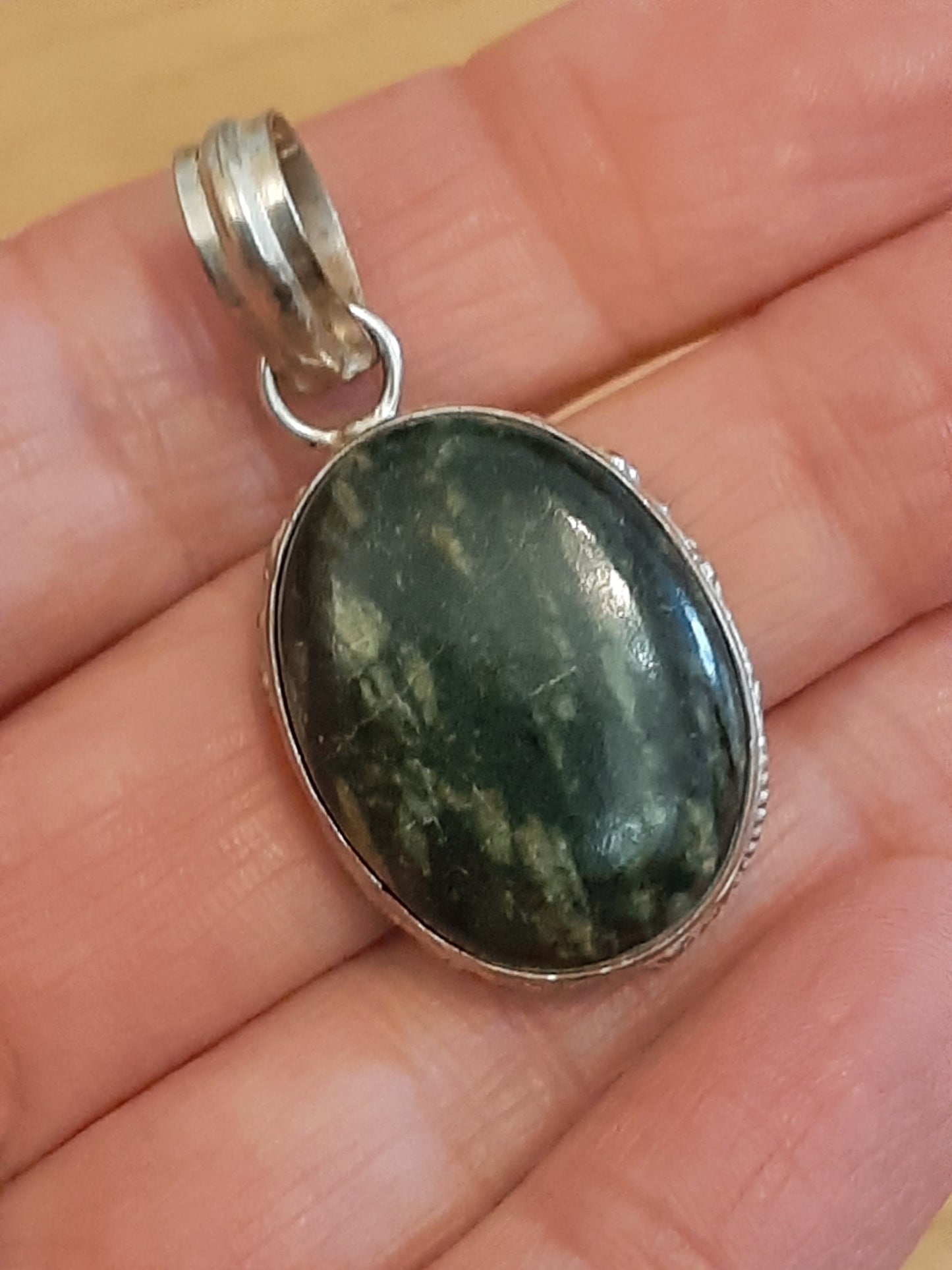 Moss Agate 925 Silver Pendant