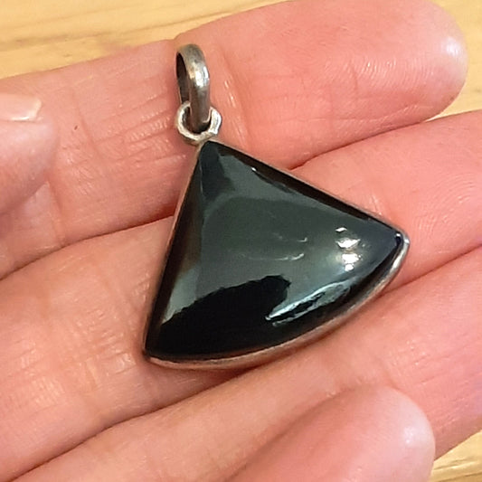 Black Obsidian 925 Silver Pendant