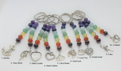 Handmade Chakra Keyring with Charms