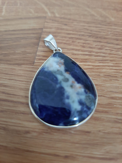 Sodalite  925 Sterling Silver Teardrop Pendant