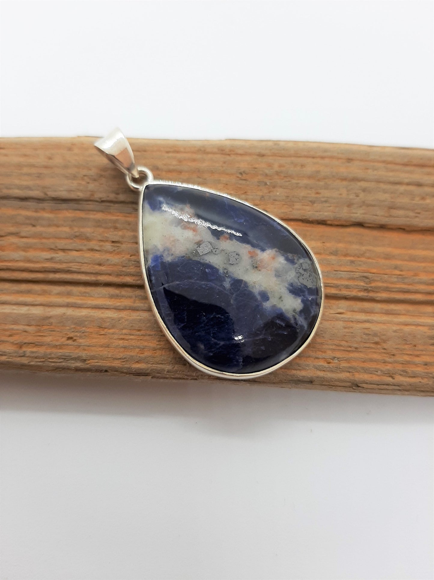 Sodalite  925 Sterling Silver Teardrop Pendant