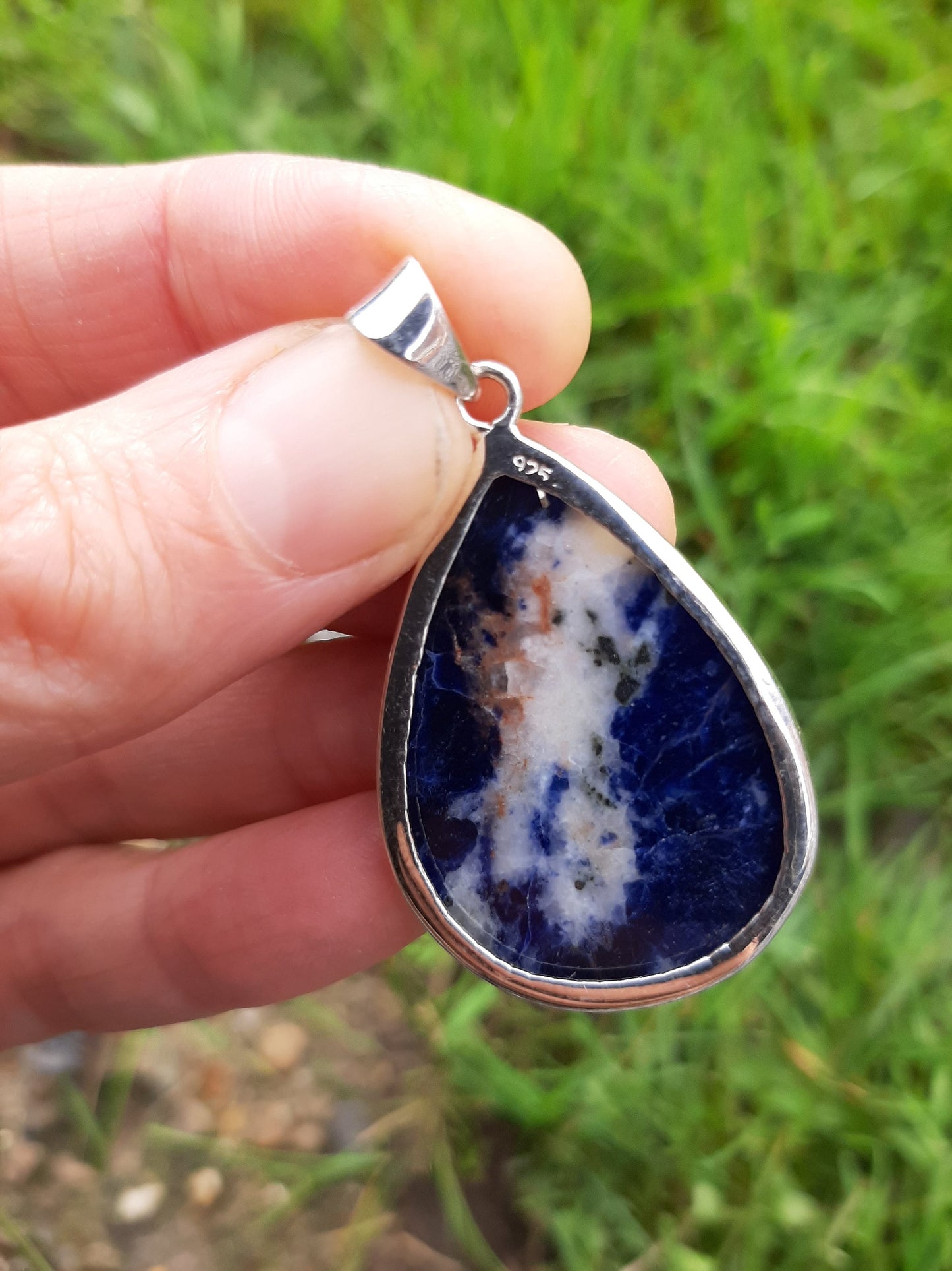 Sodalite  925 Sterling Silver Teardrop Pendant