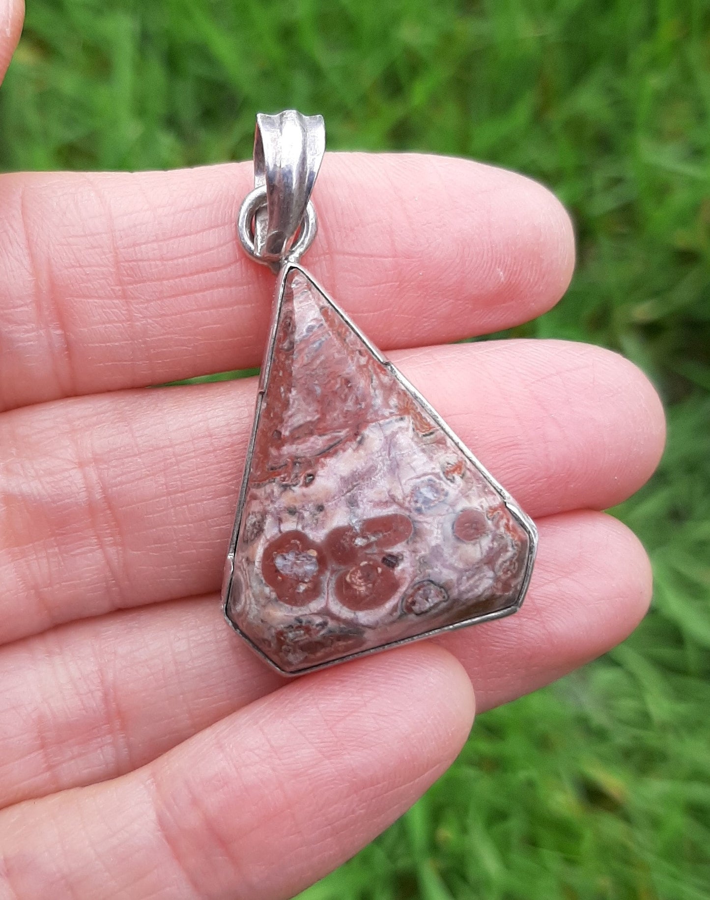 Leopardskin Jasper 925 Sterling Silver Pendant