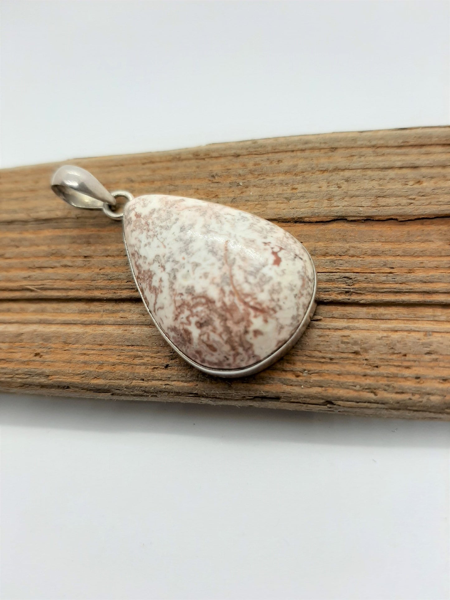 Picture Jasper 925 Sterling Silver Pendant | Jasper necklace | Gemstone Jewellery | UK seller