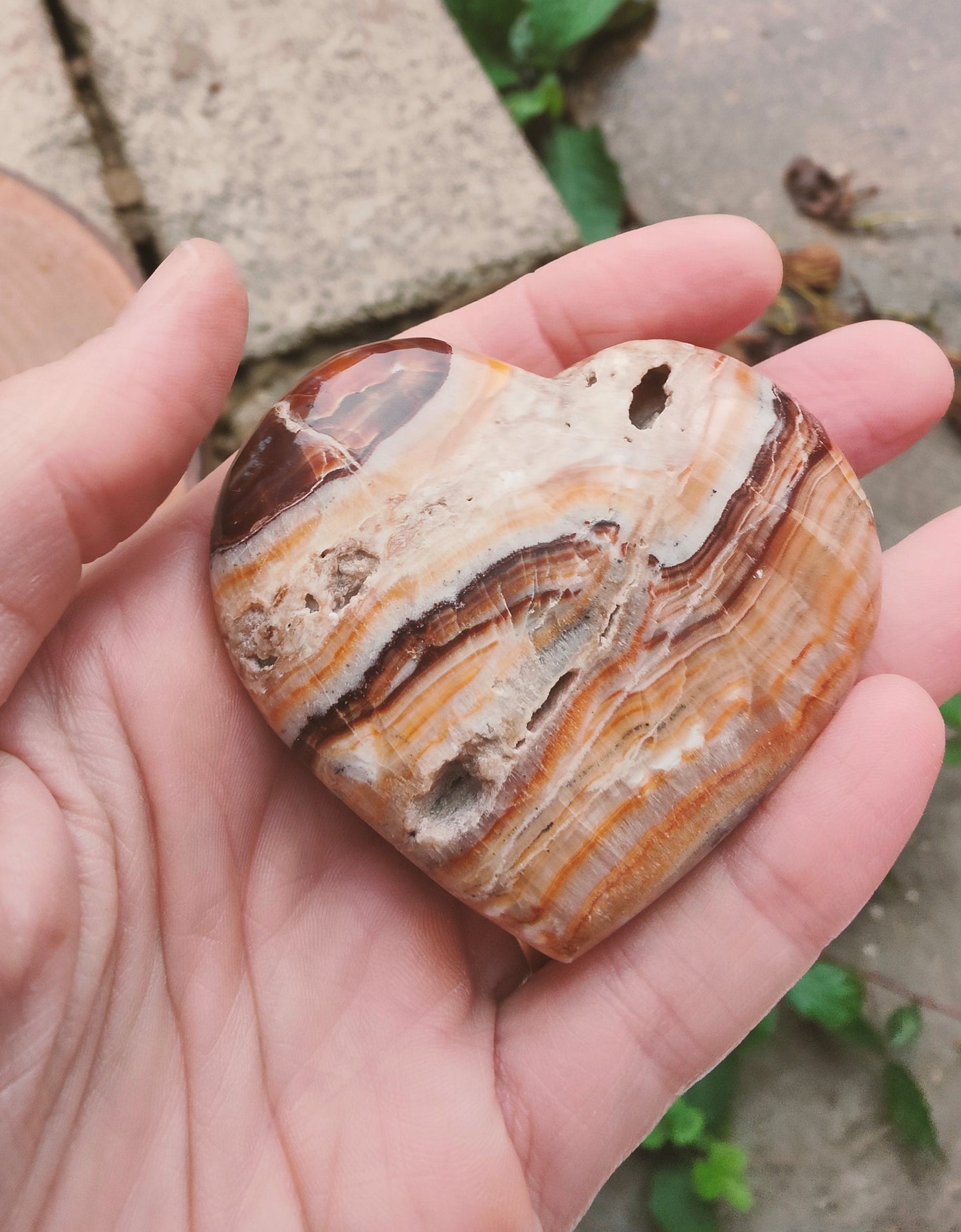 Agate polished heart