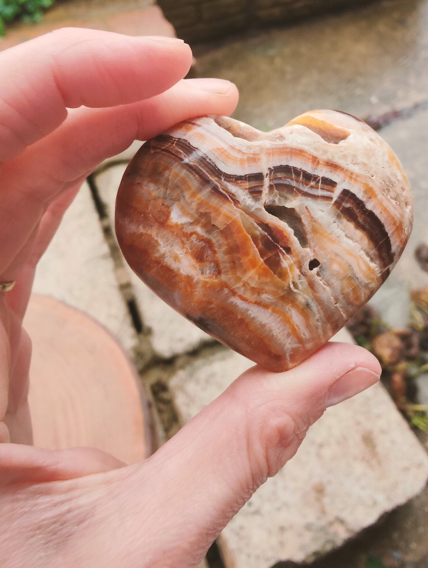 Agate polished heart