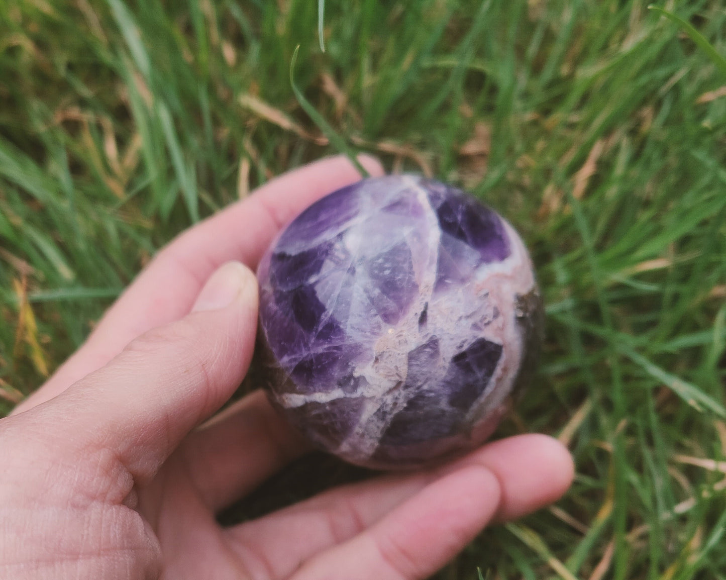 Chevron Amethyst sphere 6cm