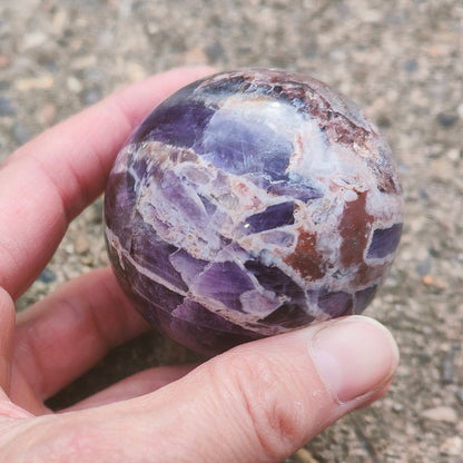 Chevron Amethyst sphere 6cm