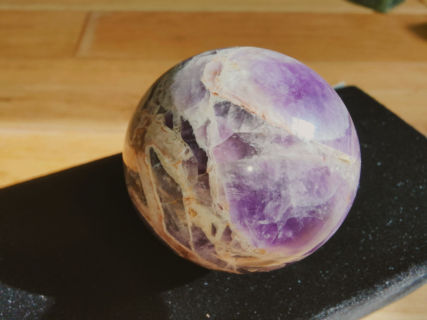 Chevron Amethyst sphere 6cm